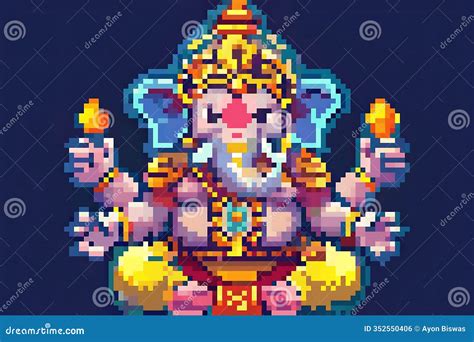 Ganesh Pixel Art Ganesh Chaturthi Festival Hindus Around The World ...