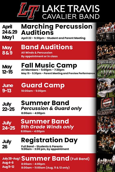 Student Calendar | Lake Travis Cavalier Band