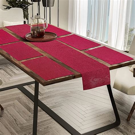 Buy CASA-NEST Jute Fabric Dining Table Mat and Runner Set, Revesible ...