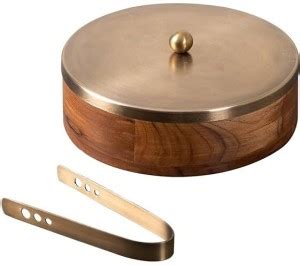 AICRAFTS Wooden Chapati Box Roti Casserole with Tong for Dining Table ...