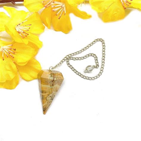 Buy Picture Jasper Pendulum for Dowsing online at Talk to Crystals