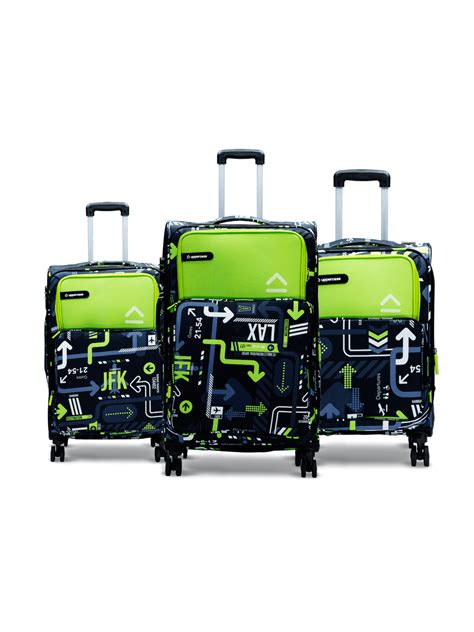 Printed Green Trolley Bag Combo Pack - Travel in Style
