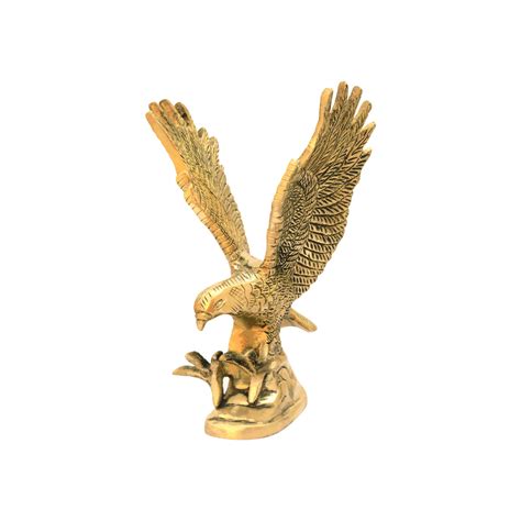Buy Treemaison Vastu Brass Eagle Statue Wild Bird Flying Golden Eagle ...