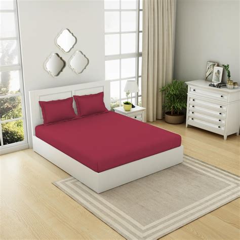 Buy SPACES Everyday Essentials Cotton 144TC 3Pcs King Fitted Bedsheet ...