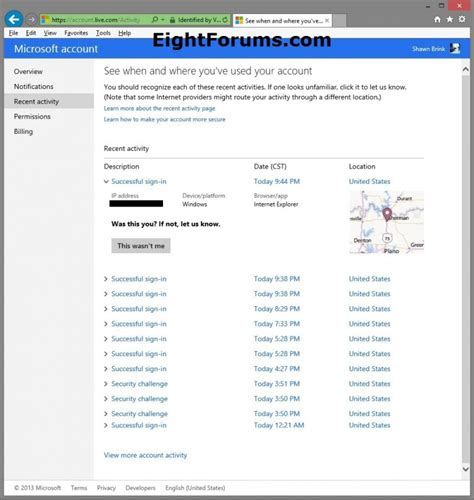Image result for Hotmail Recent Activity