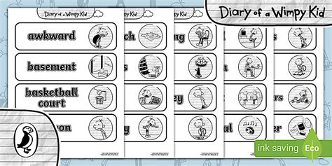 FREE! - Diary of a Wimpy Kid Vocabulary Cards (teacher made)