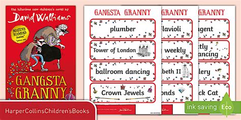 FREE! - Gangsta Granny Word Cards | Twinkl & Harper Collins