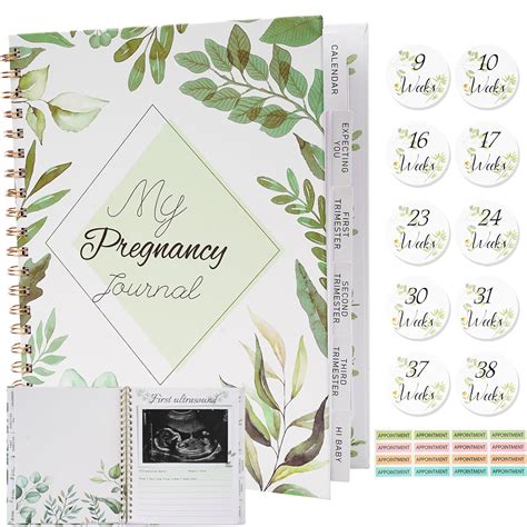 Amazon.com: Pregnancy Journals for First Time Moms - 118 Pages Pregnancy Book & Planner ...