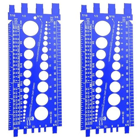 2Pc Nut Bolt Thread Gauge Checker Size and Measure Identifier - Walmart.com
