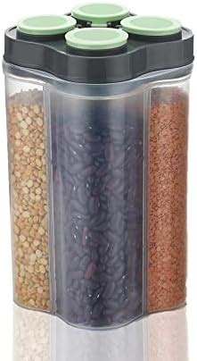 Buy Clazkit Airtight Transparent Plastic Lock Food Storage 4 Section ...