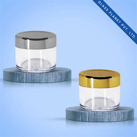50GM Acrylic Jar with Golden or Silver Cap – Glass Planet Private Limited
