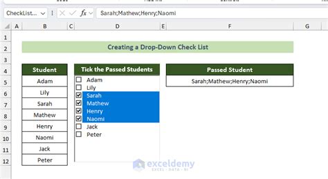 Image result for Excel Add Drop Down Checklist