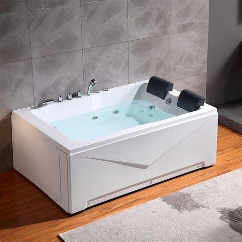 Empava Modern 71-in x 47-in White Acrylic Alcove Whirlpool Tub with ...