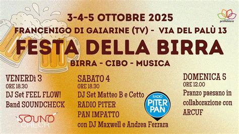 Festa della birra - RADIO PITERPAN IMPATTO + SOUNDCHECK + DJ SET ...