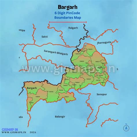 Bargarh Pincode Boundaries Map (Odisha)