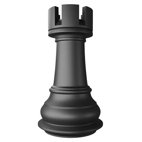 Black rook chess piece clipart flat design icon isolated on transparent ...