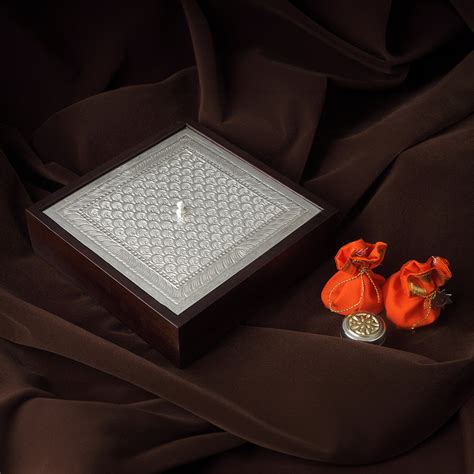 Completely handcrafted wooden box with a lid made in brass, silver ...