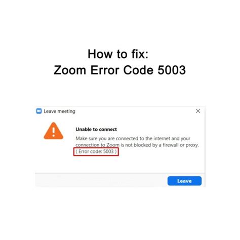 Image result for Zoom Error Code 5003