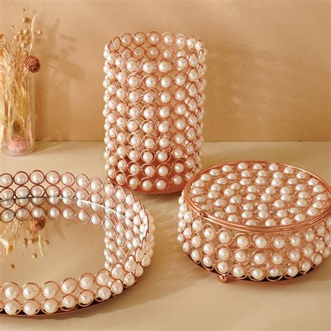 Buy Corsica Tasta Beaded Metal Tray from Home Centre at just INR 1099.0