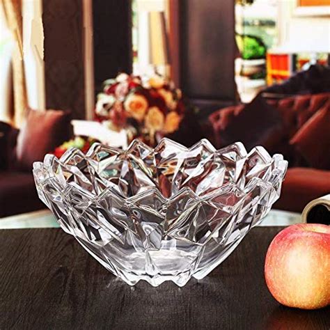 Buy Red-Rubby Designer Glass Serving Crystal Fruit Bowl. - 12 inch ...