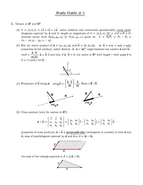 MA 261 Fall 2013 Exam 1 Study Guide: Vectors and Functions - Studocu