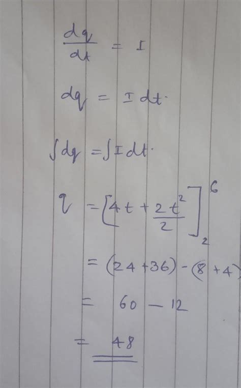 The current in a wire varies with time according to the equation I = 4 ...