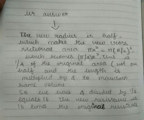 A piece of wire is redrawn ,without changing its volume so that its ...