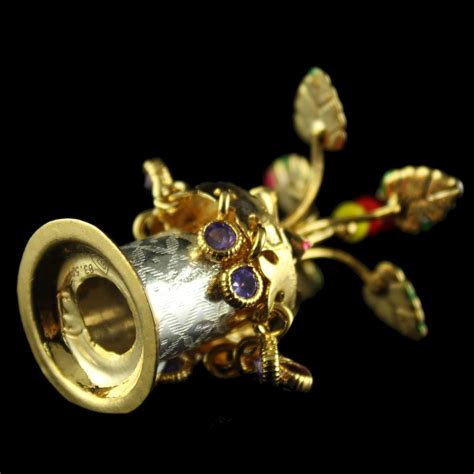 Silver Gold Plated Zircon Stone With Beads Enamal Thulasi Madam