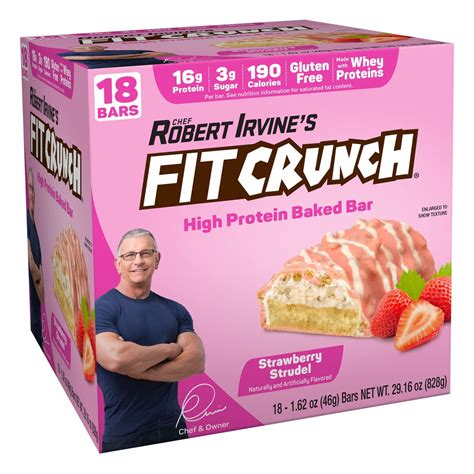 Fit Crunch Fitness Baked Power Snack Size Protein Bar, Strawberry ...