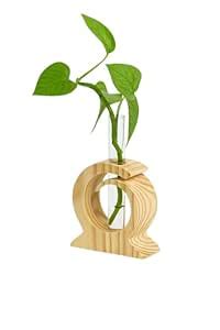 Buy Wolrd of Wooden Crafts Wooden Plant Stand with Glass Test Tube Vase ...