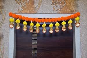 Buy VINART Artificial Marigold Fluffy Flowers Garlands Door Toran Set ...