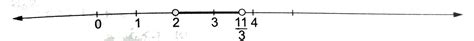 Solve `(5)/(x-2)gt3` and represent the solution set on the number line.
