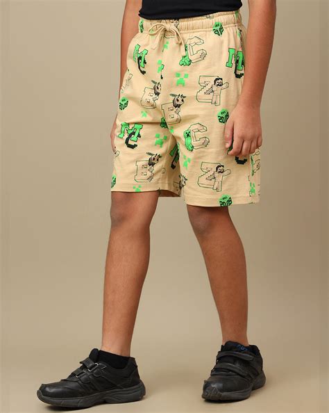 Minecraft Printed Regular Fit Shorts For Boys – Kidsville