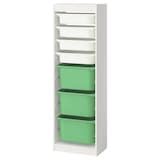TROFAST storage combination with boxes, white white/bright green ...