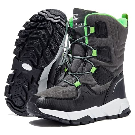 HOBIBEAR Kids Snow Boots Boys Girls Mid Calf Waterproof Warm Faux Fur ...