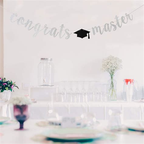 Buy Sliver Glitter Congrats Master Banner - Bunting Garlands for 2022 ...