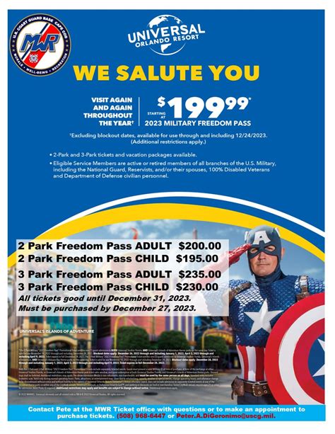 MWR Ticket Office: Discounted Disney, Universal, and much more! | USCG ...