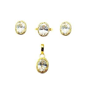 Buy truevalue vinayak 18K gold plated Solitaire gems locket set ...