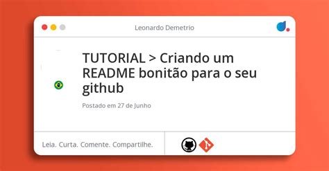 TUTORIAL > Criando um README bonitão para o seu github