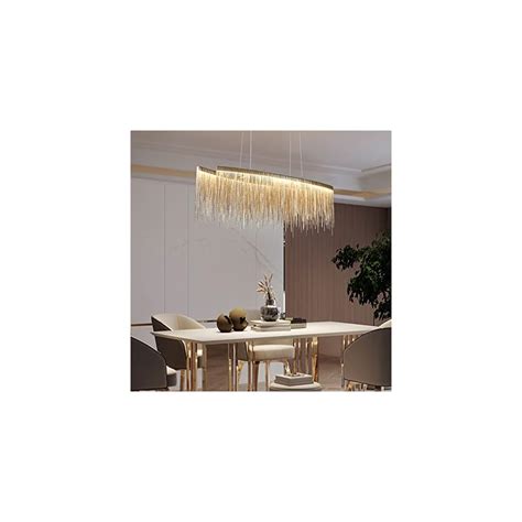 Buy Moooni Post-Modern Rectangle Aluminum Tassel Linear Chandelier ...