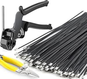 Metal Cable Ties Black 150 Pcs 11.8 Inch, With Special Fastening And ...