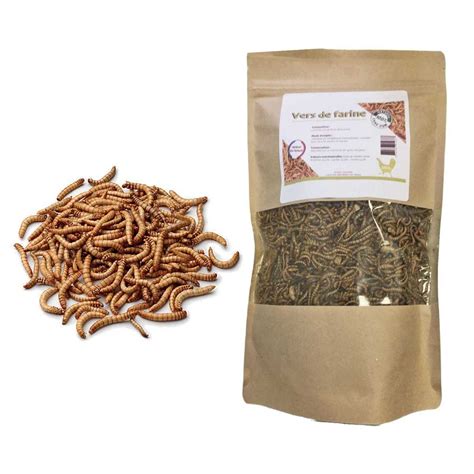 Vers de farine séchés - Poules, oiseaux et NAC 500g, vente au meilleur prix