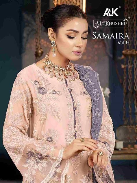 SAMAIRA VOL-9 BY AL KHUSHBU 5075 TO 5077 SERIES DESIGNER PAKISTANI ...