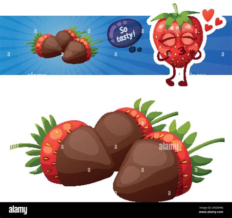 Cartoon Chocolate Strawberry