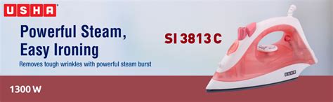 Buy USHA SI 3813 C 1300W Steam Iron with Ceramic Coated Sole Plate ...