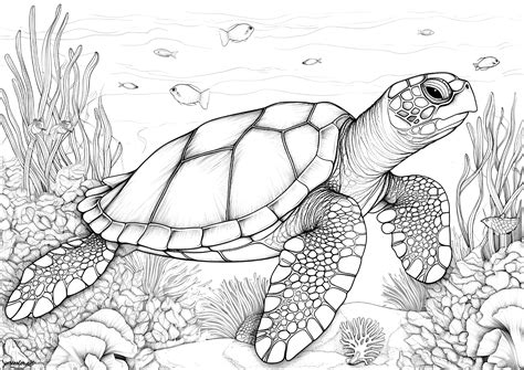Kids Printable Coloring Page Sea Turtle