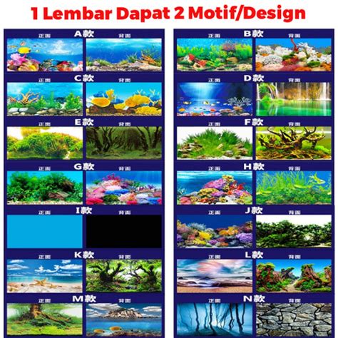 Jual Background Aquarium MOTIF PER METER - Sticker Glossy Wallpaper ...