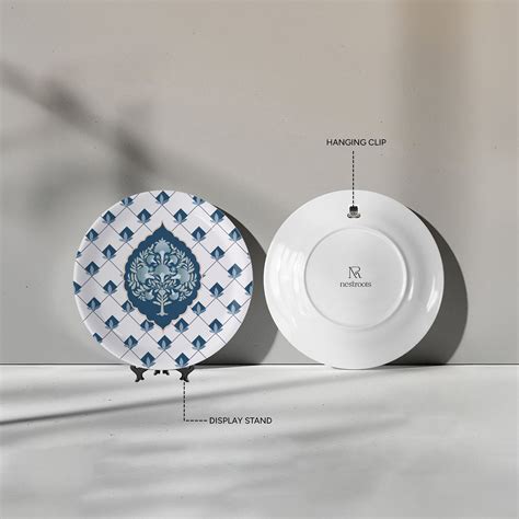 Elegant Blue and White Plate Blue Pottery Inspired plate – Nestroots