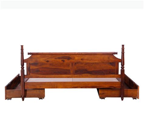 Buy Calgary Solid Wood King Bed With Storage Drawers Online on Furniselan