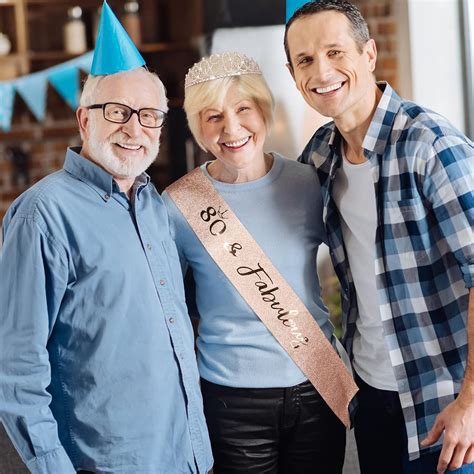 Fowecelt 80th Birthday Sash Tiara - Rose Gold | Ubuy India